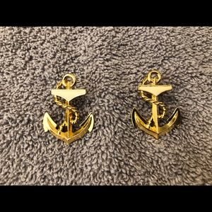 Nautical Gold and Cream Colored Pierced Earrings